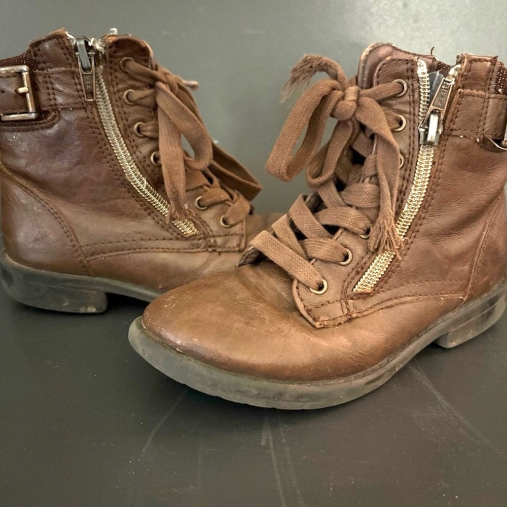 Brown Lace-Up Toddler Ankle Boots SZ. 12